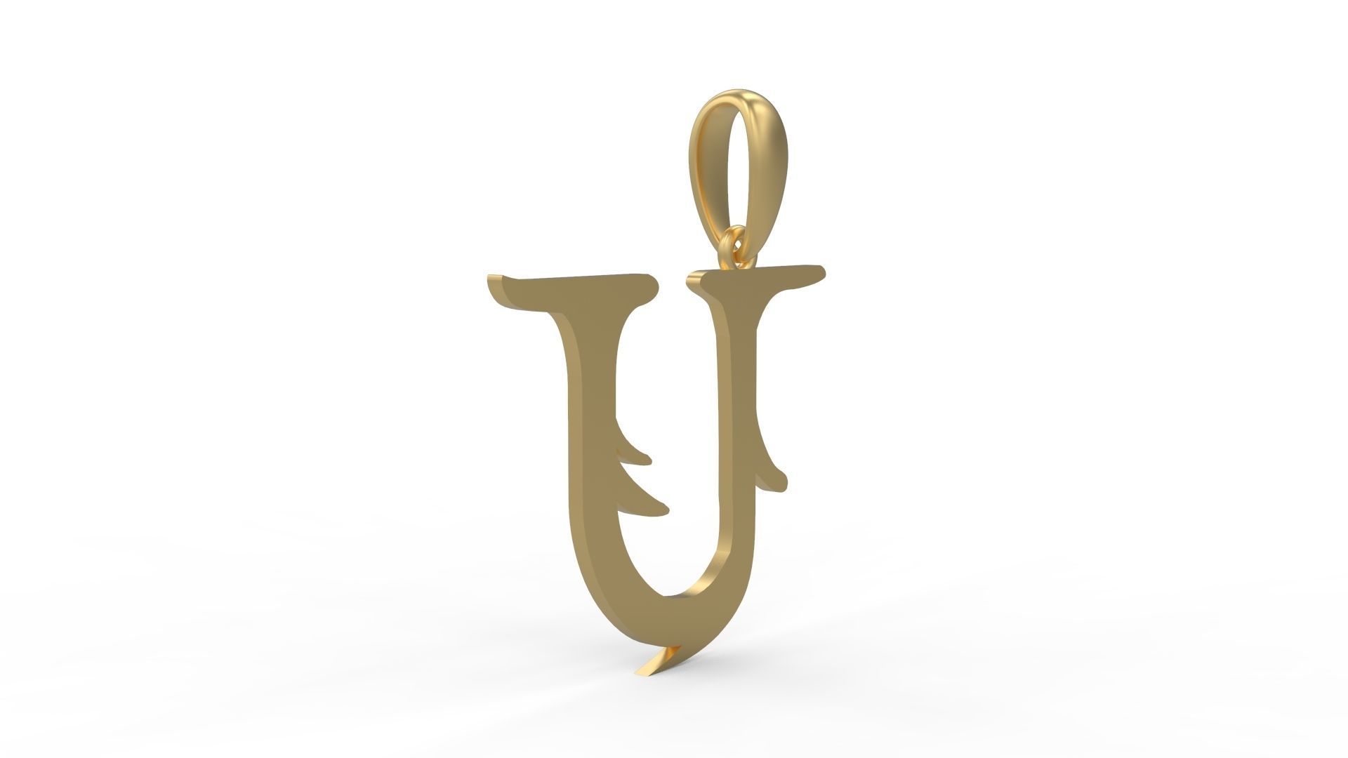 Initial Letters Pendant Creator Campo U 3D print model_3