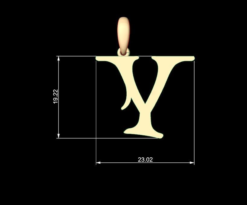 Initial Letters Pendant Creator Campo Y 3D print model_4