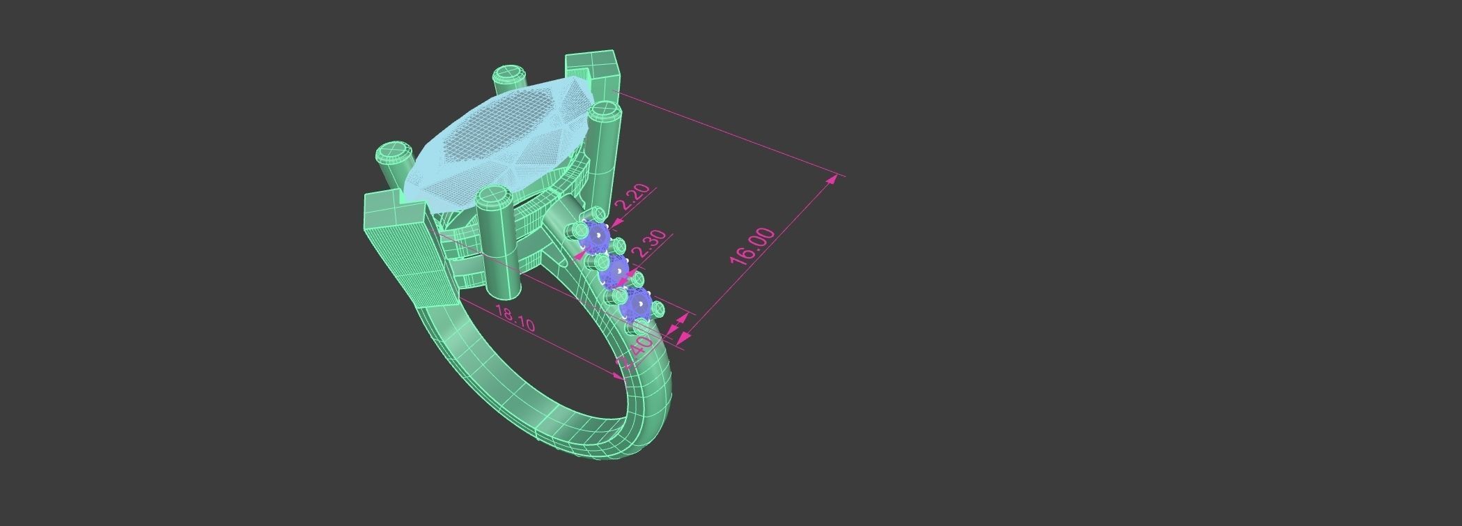 Marquise Engagement Ring Diamond Ladies Bridal Jewelry 3D print model_2