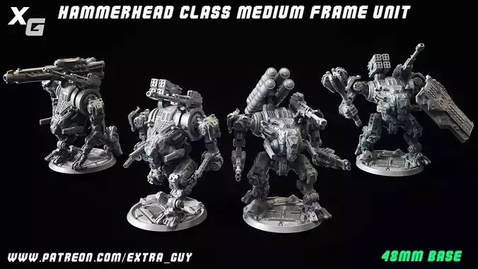 HammerHead Class Medium Frame 48mm base 3DPrintable 3D print model