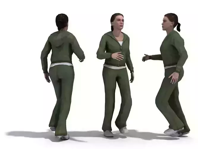 Female Jogging Character 3D model