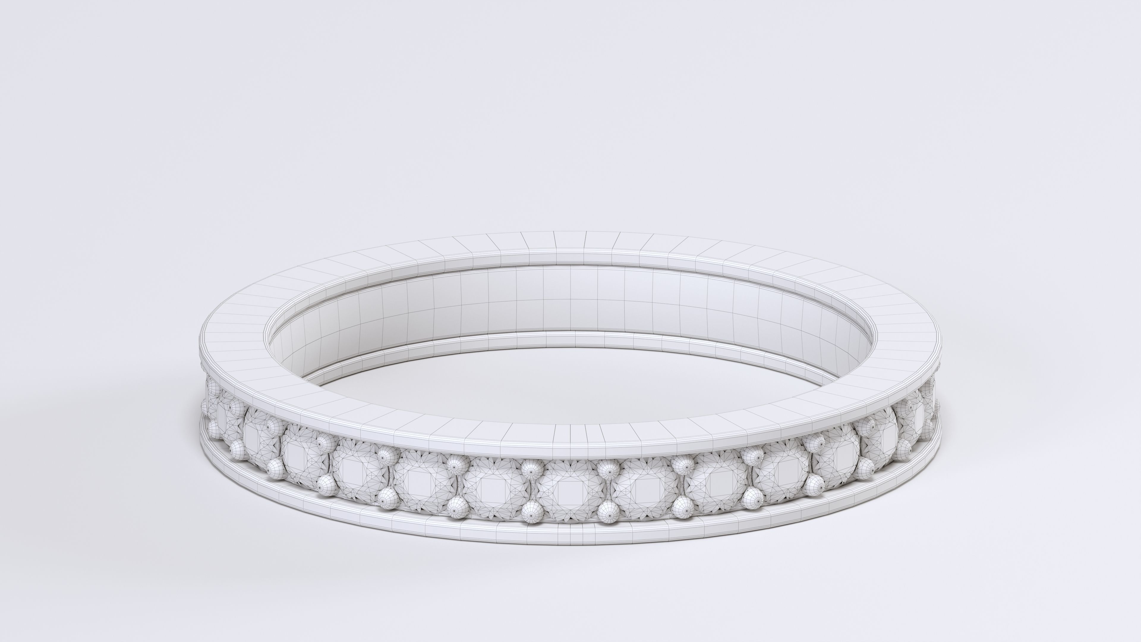 Endless ring one row 3D print model_3