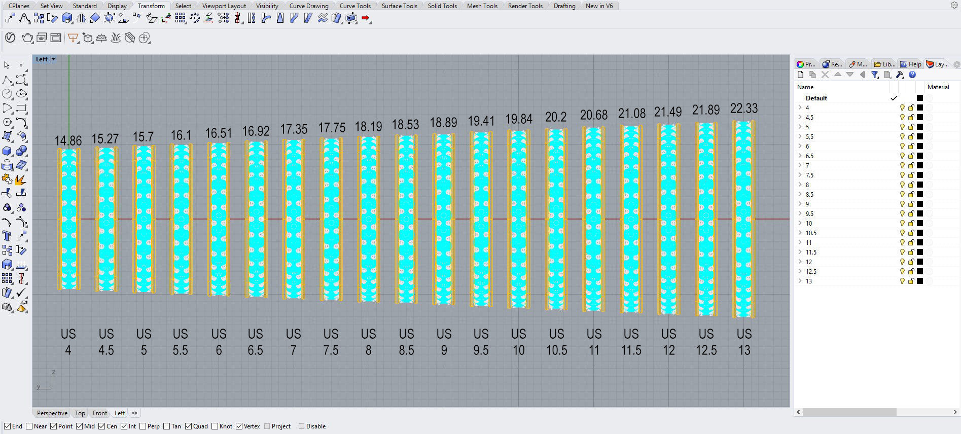 Endless ring one row 3D print model_8