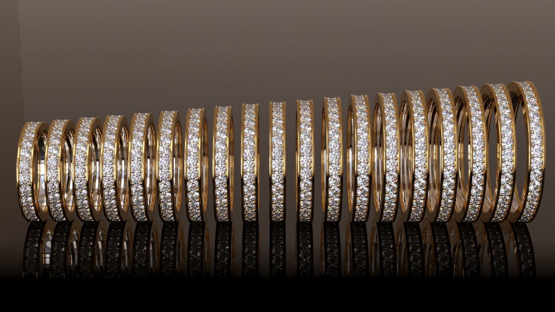 Endless ring one row 3D print model_7