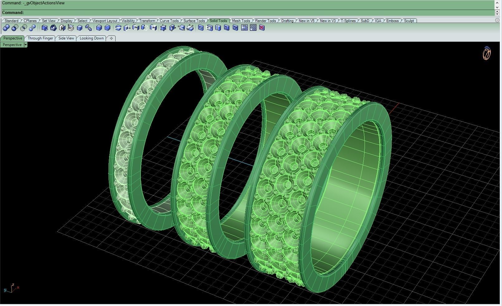 Endless ring one row 3D print model_9