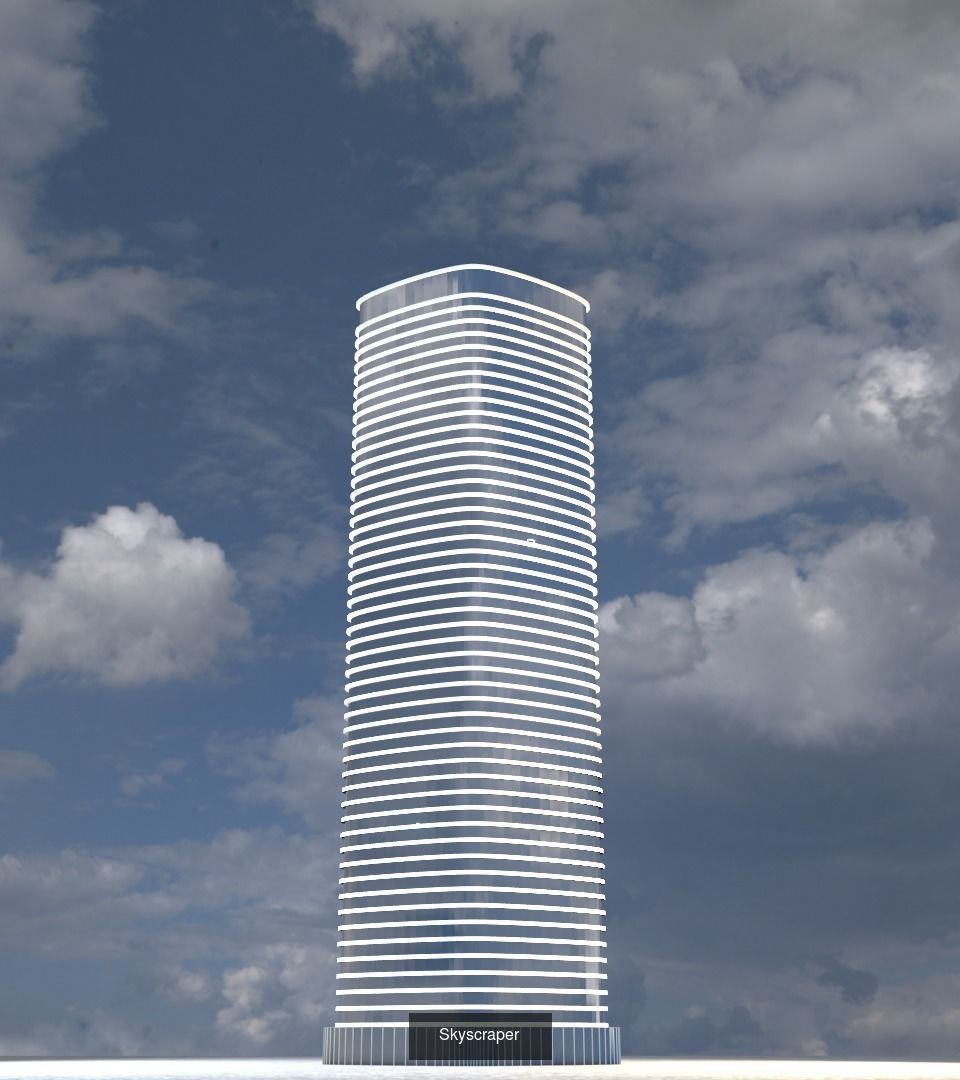 Skyscrapers metal tube 3D Model Collection_4