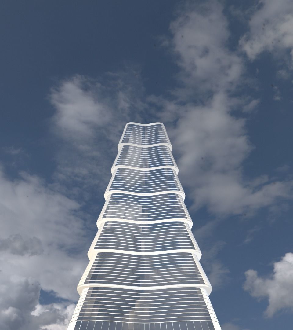 Skyscrapers metal tube 3D Model Collection_28