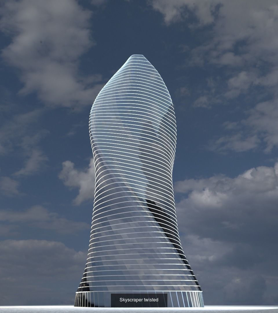 Skyscrapers metal tube 3D Model Collection_5