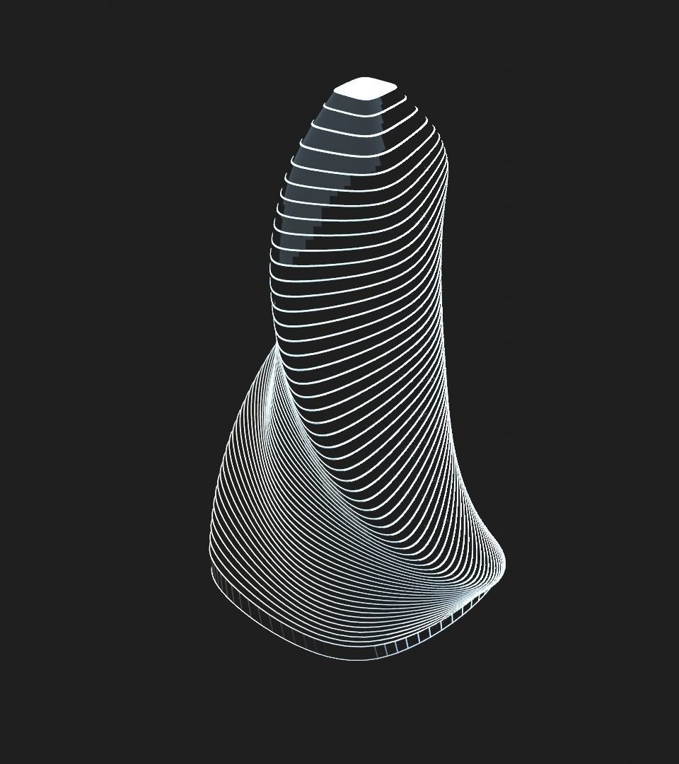 Skyscrapers metal tube 3D Model Collection_19