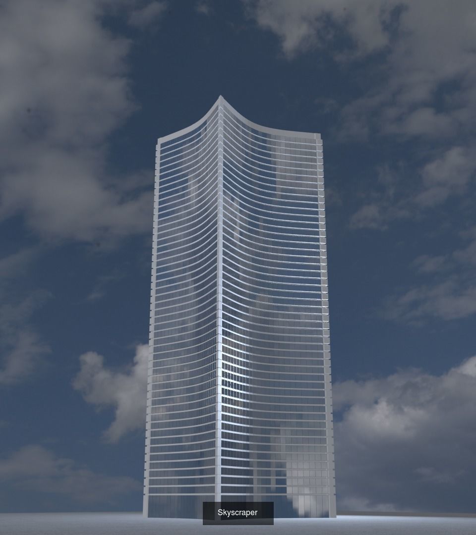 Skyscrapers metal tube 3D Model Collection_6