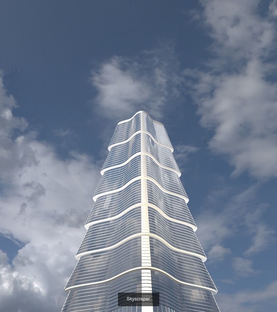 Skyscrapers metal tube 3D Model Collection_7