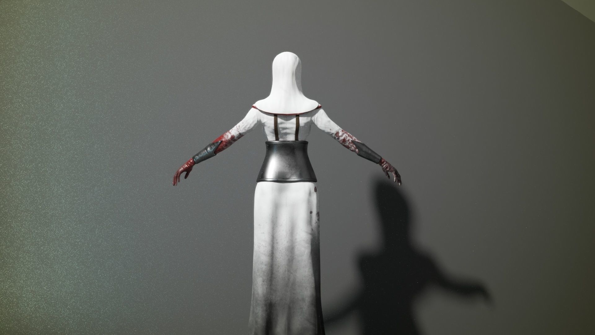 Bloody Nun Low-poly 3D model_4