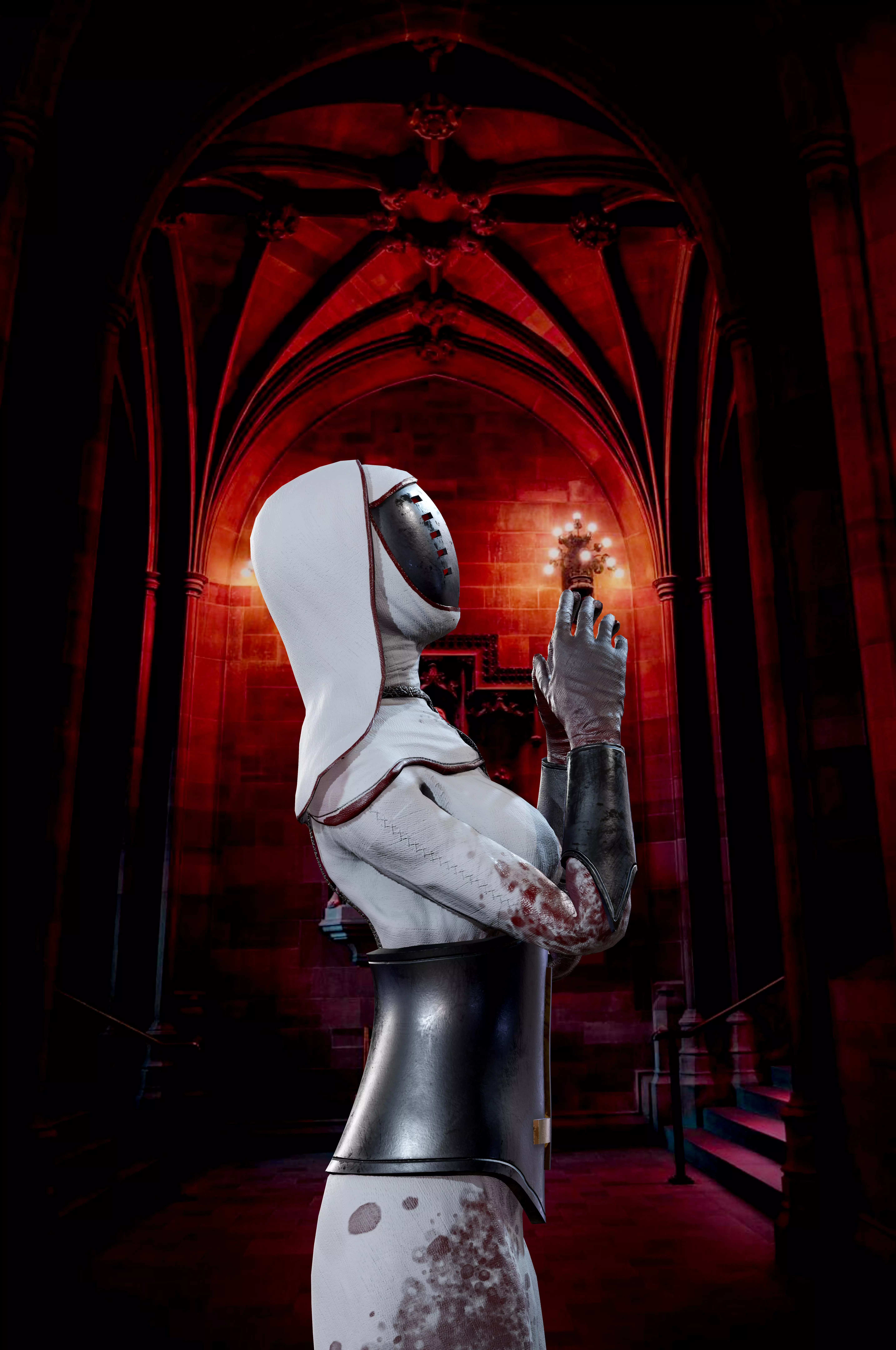 Bloody Nun Low-poly 3D model_0
