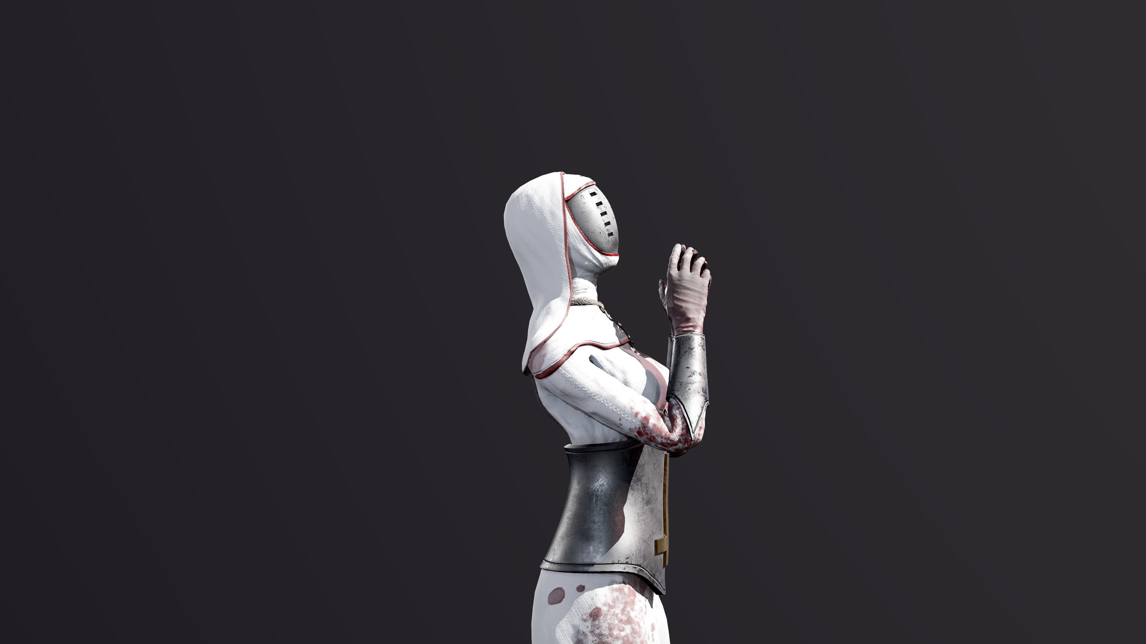 Bloody Nun Low-poly 3D model_5