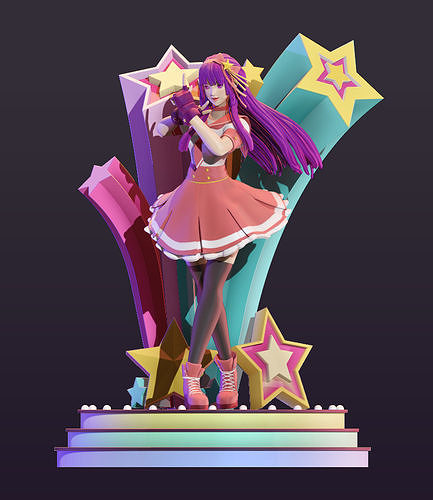 Athena Asamiya from The King of Fighters 3D print model