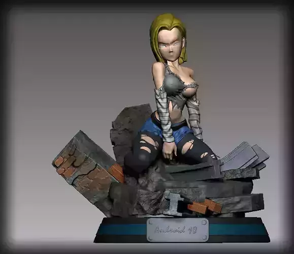 Android 18 on the rocks normal version