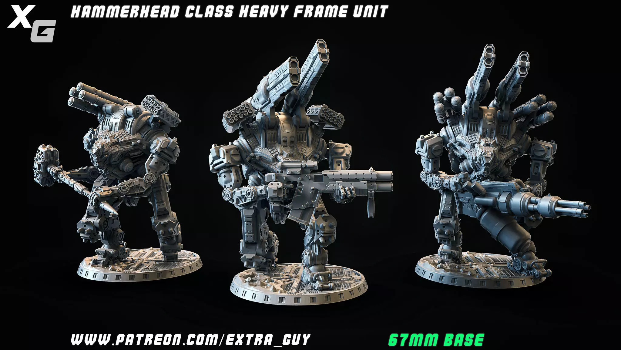 HammerHead Class Heavy Frame 67mm base 3DPrintable 3D print model_0