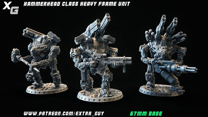 HammerHead Class Heavy Frame 67mm base 3DPrintable 3D print model