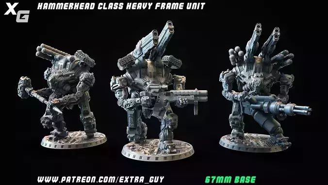 HammerHead Class Heavy Frame 67mm base 3DPrintable 3D print model