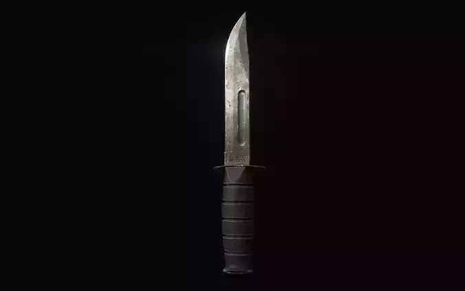 Realistic Game-Ready Combat Knife Low-poly 3D model