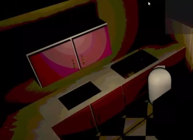 candle kitchen with checkered floor Free 3D model_0