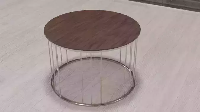round modern coffee table Low-poly