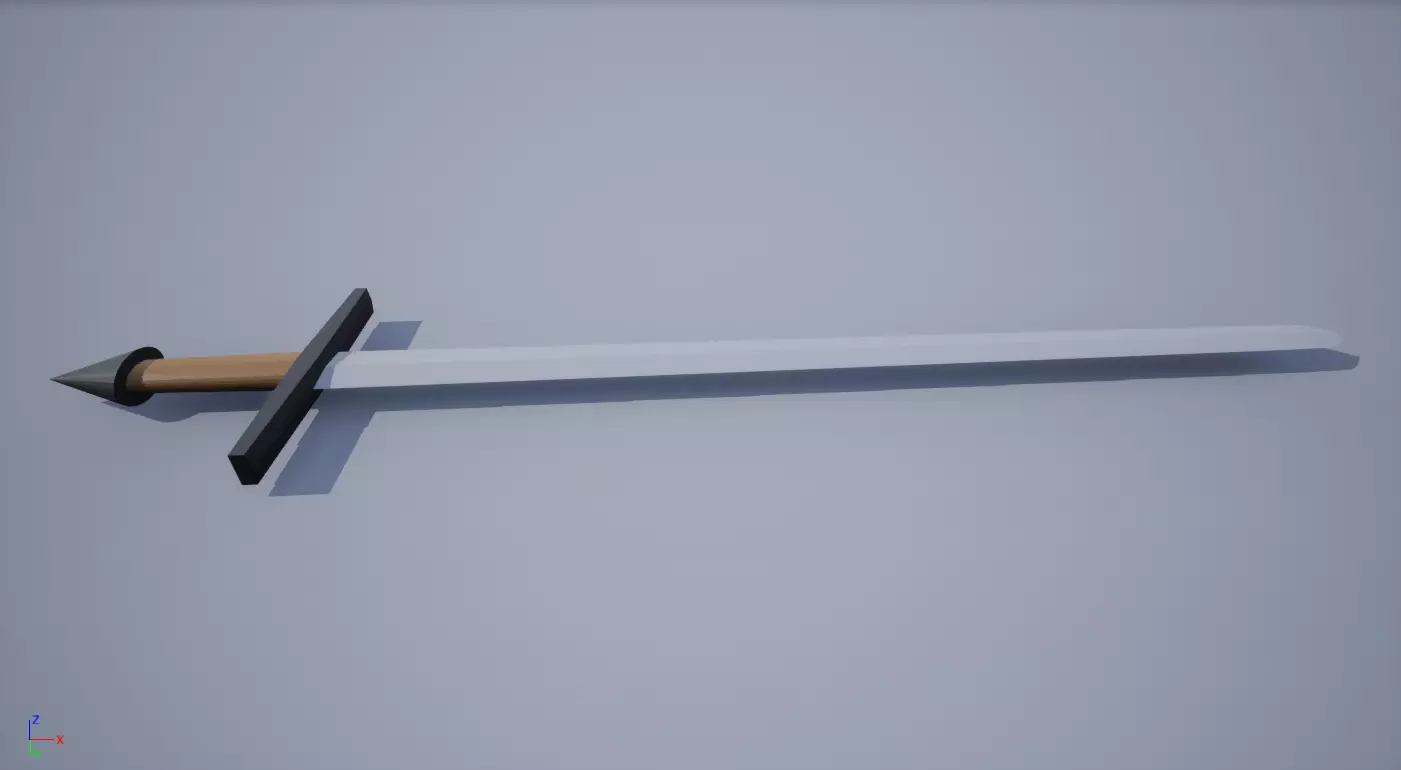 Low Poly Plain Sword 3D print model_0