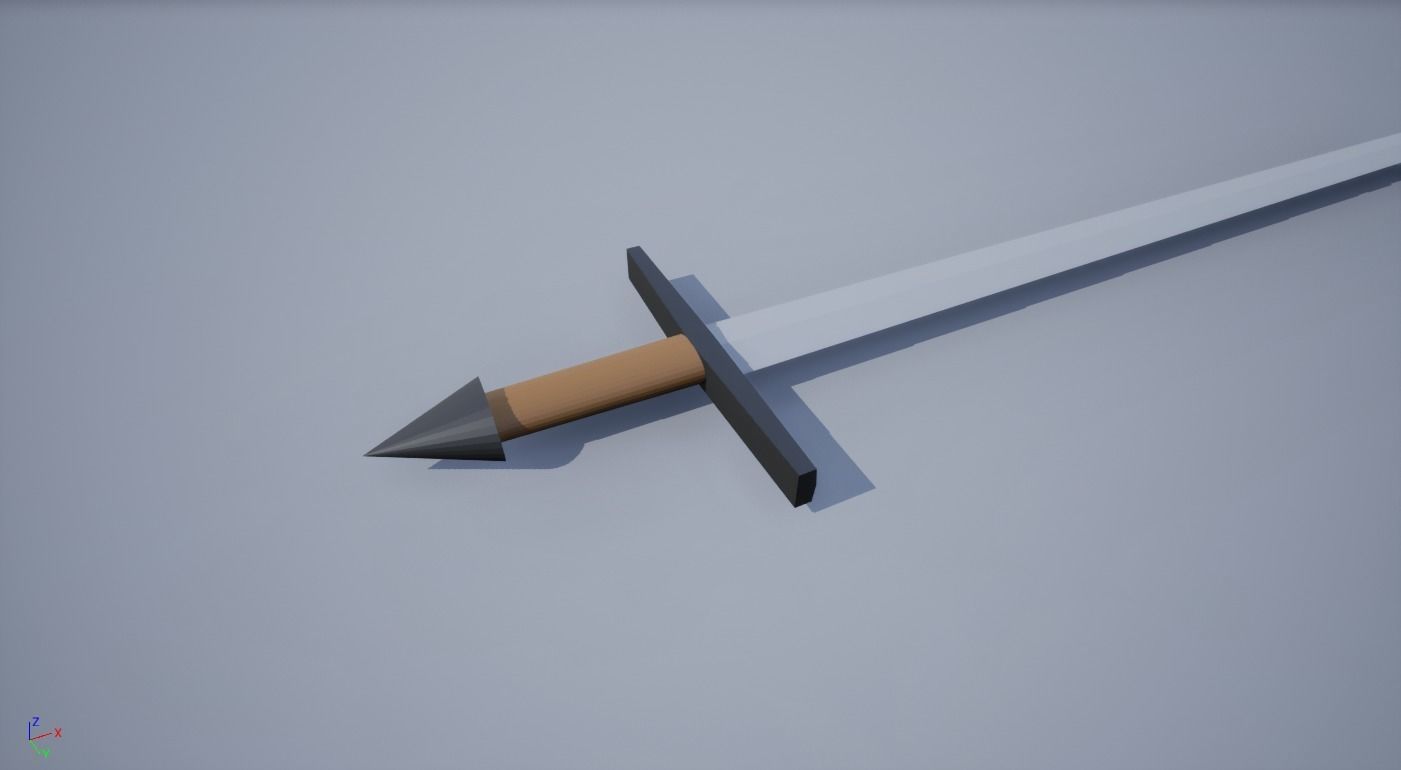 Low Poly Plain Sword 3D print model_1
