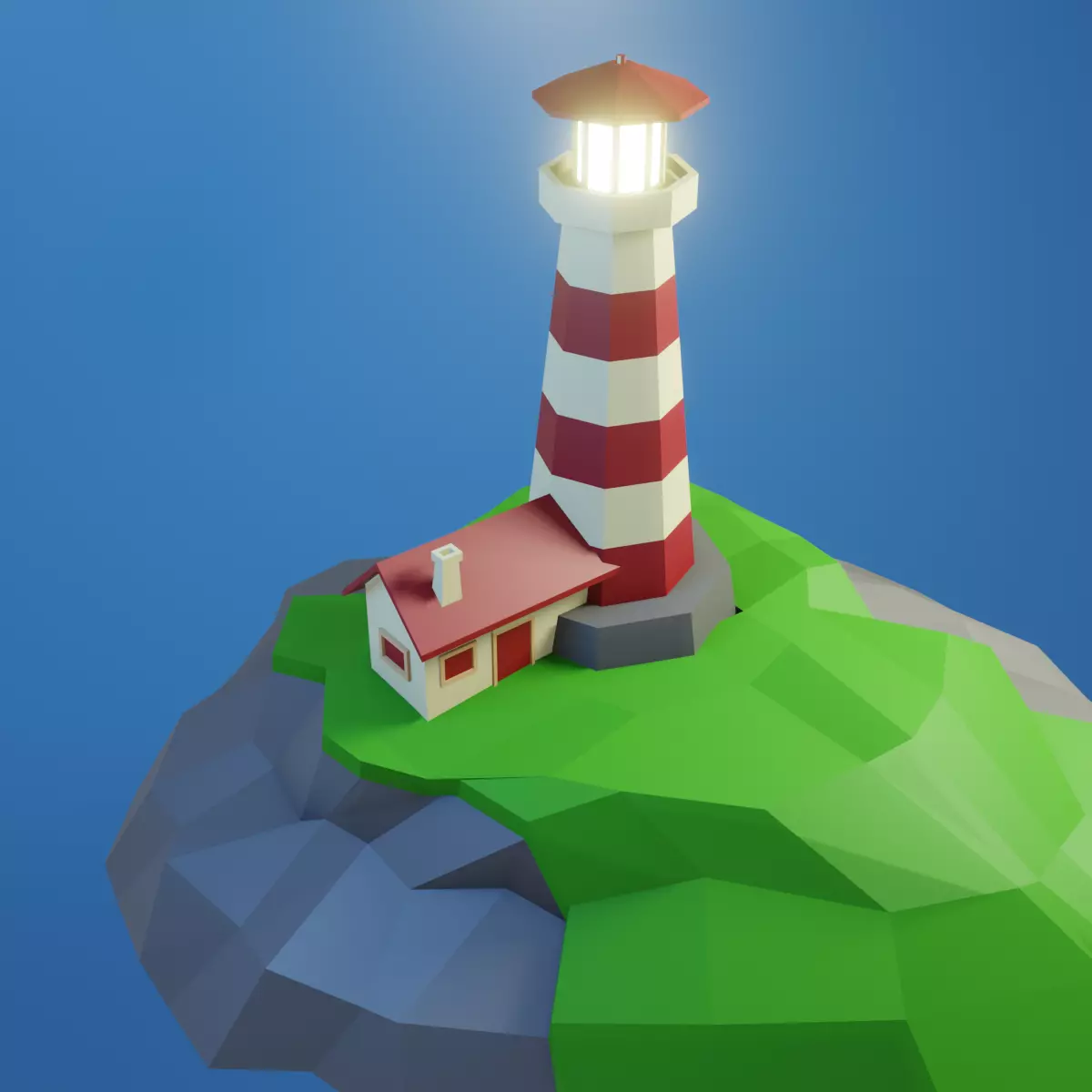 Lighthouse  island 3D print model_0