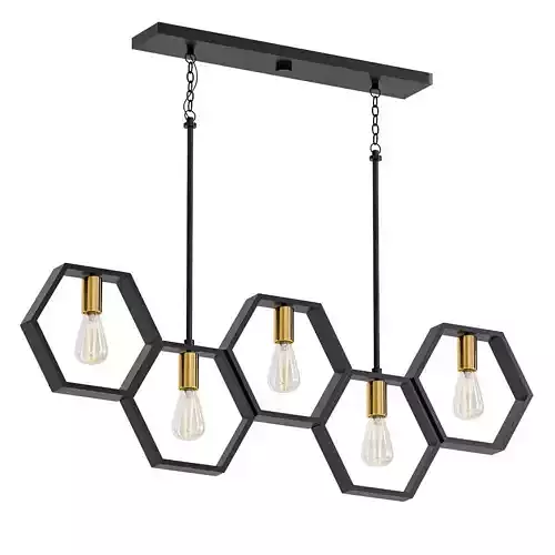 MODERN HEXAGON LINEAR CHANDELIER