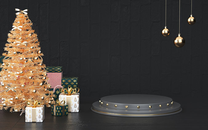 Christmas e-commerce promotion display scene 8 3D model