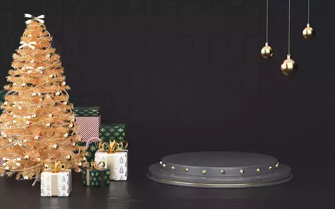 Christmas e-commerce promotion display scene 8 3D model