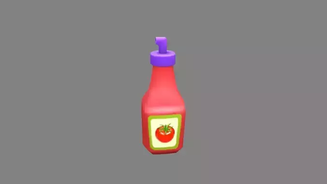 Cartoon seasoning - ketchup - tomato juice Low-poly 3D model