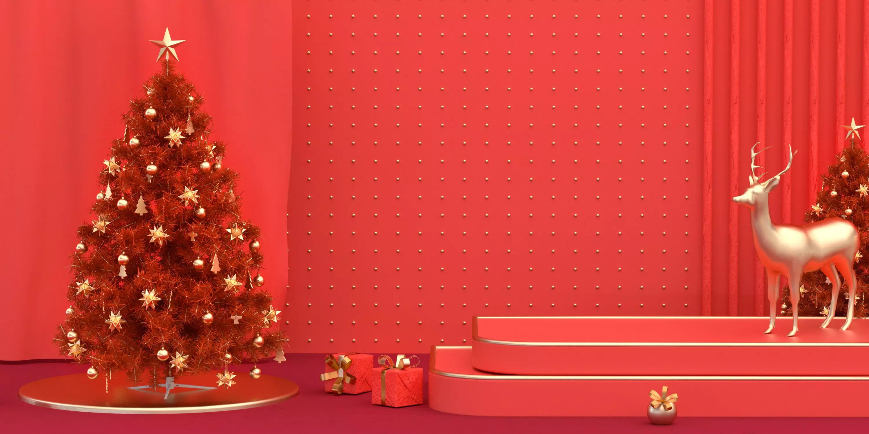 Christmas e-commerce promotion display scene 14 3D model