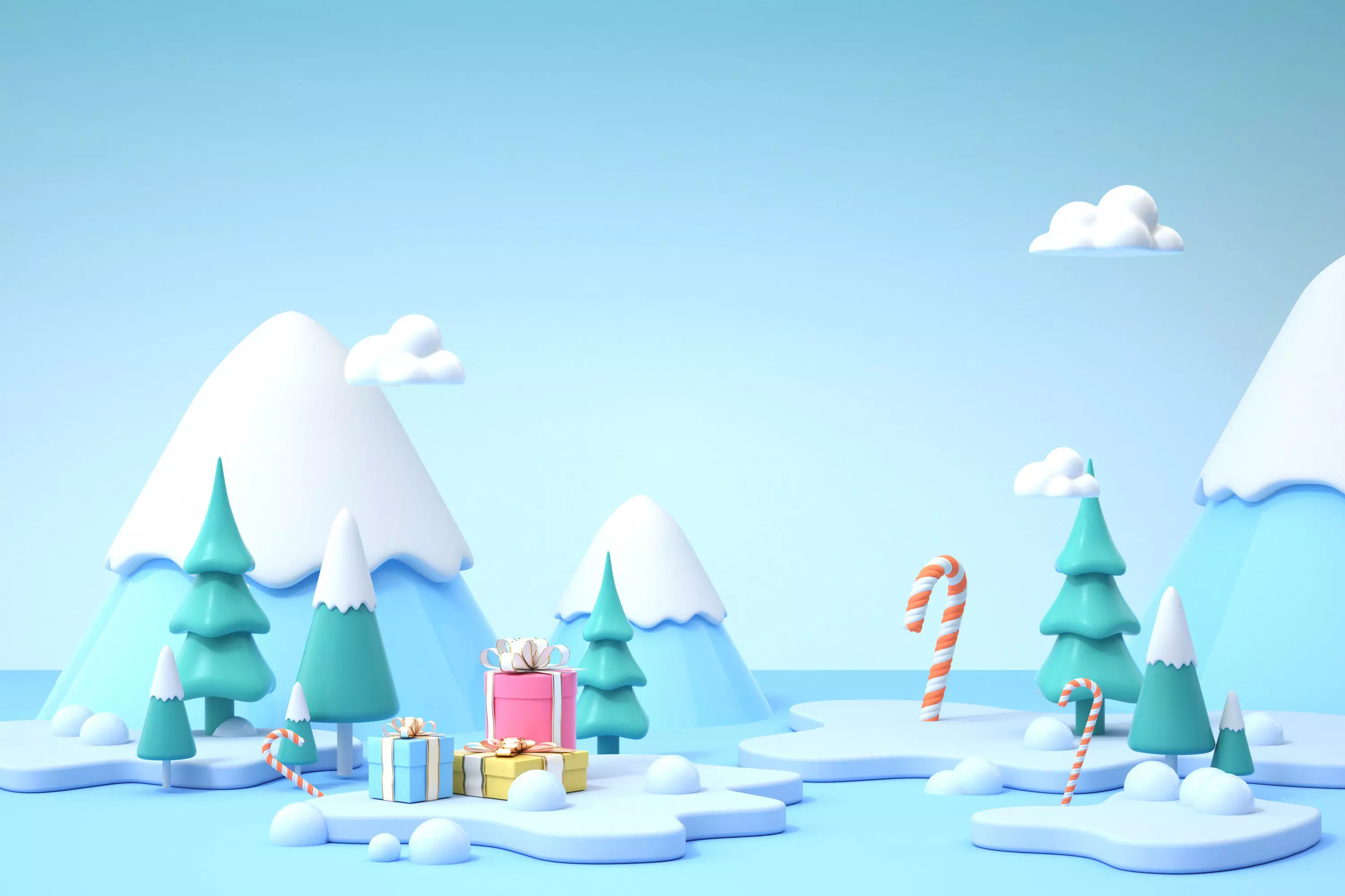 Christmas e-commerce promotion display scene 19 3D model