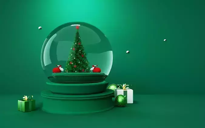 Christmas e-commerce promotion display scene 24 3D model