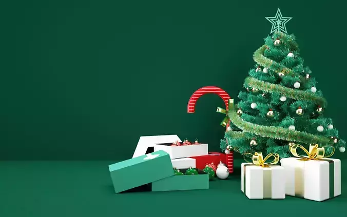 Christmas e-commerce promotion display scene 25 3D model
