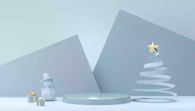Christmas e-commerce promotion display scene 27 3D model