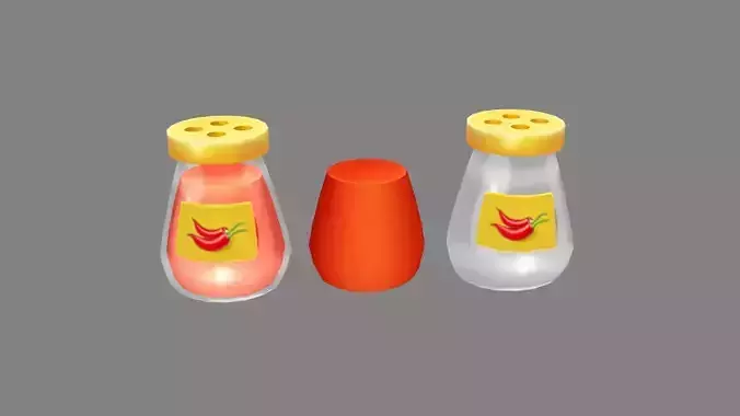 Cartoon seasoning - paprika - chili sauce