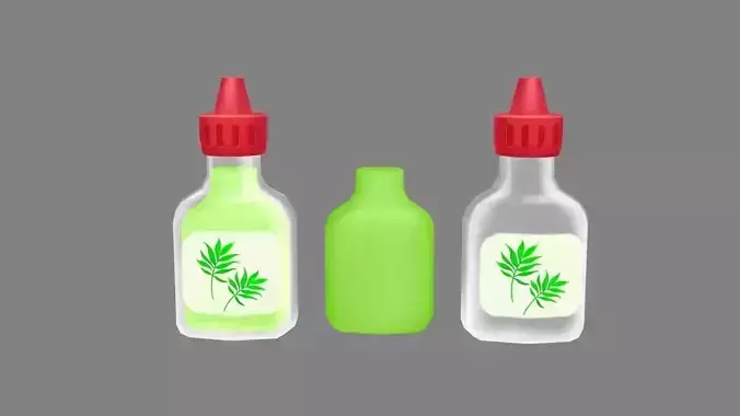 Cartoon seasoning - mustard - flavor - perfume  Low-poly 3D model