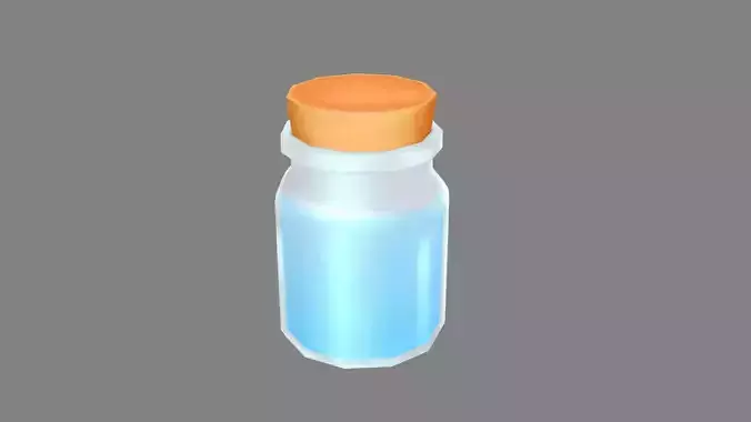 Cartoon glass bottle - container - water