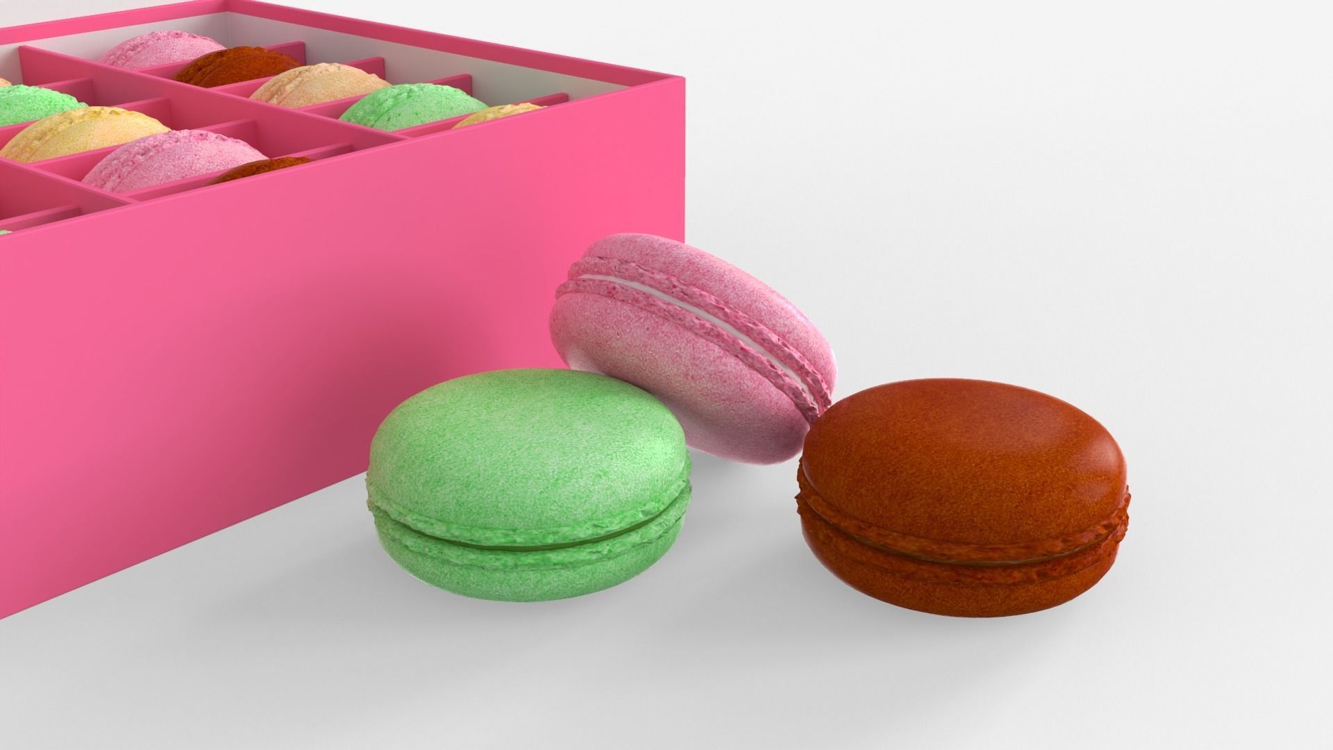 Macarons box with inside 3D model_1