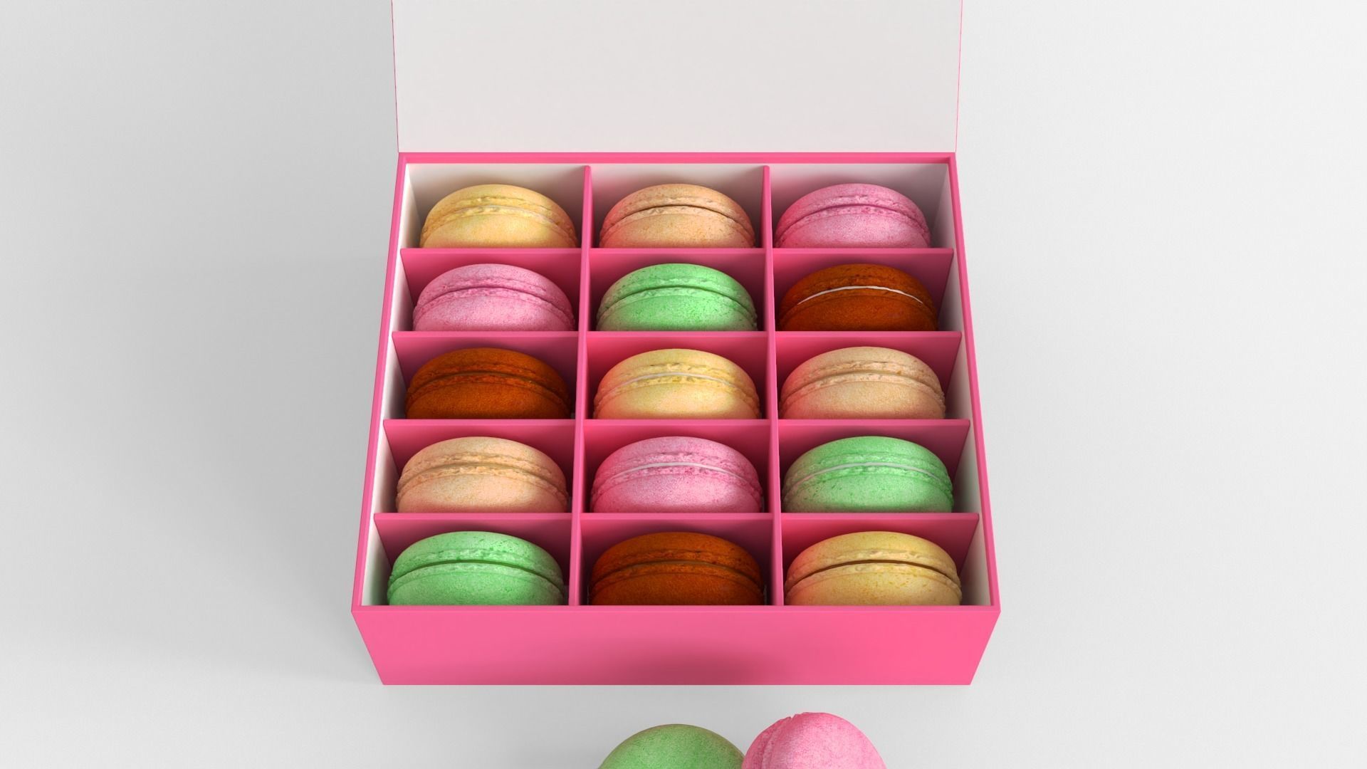 Macarons box with inside 3D model_6