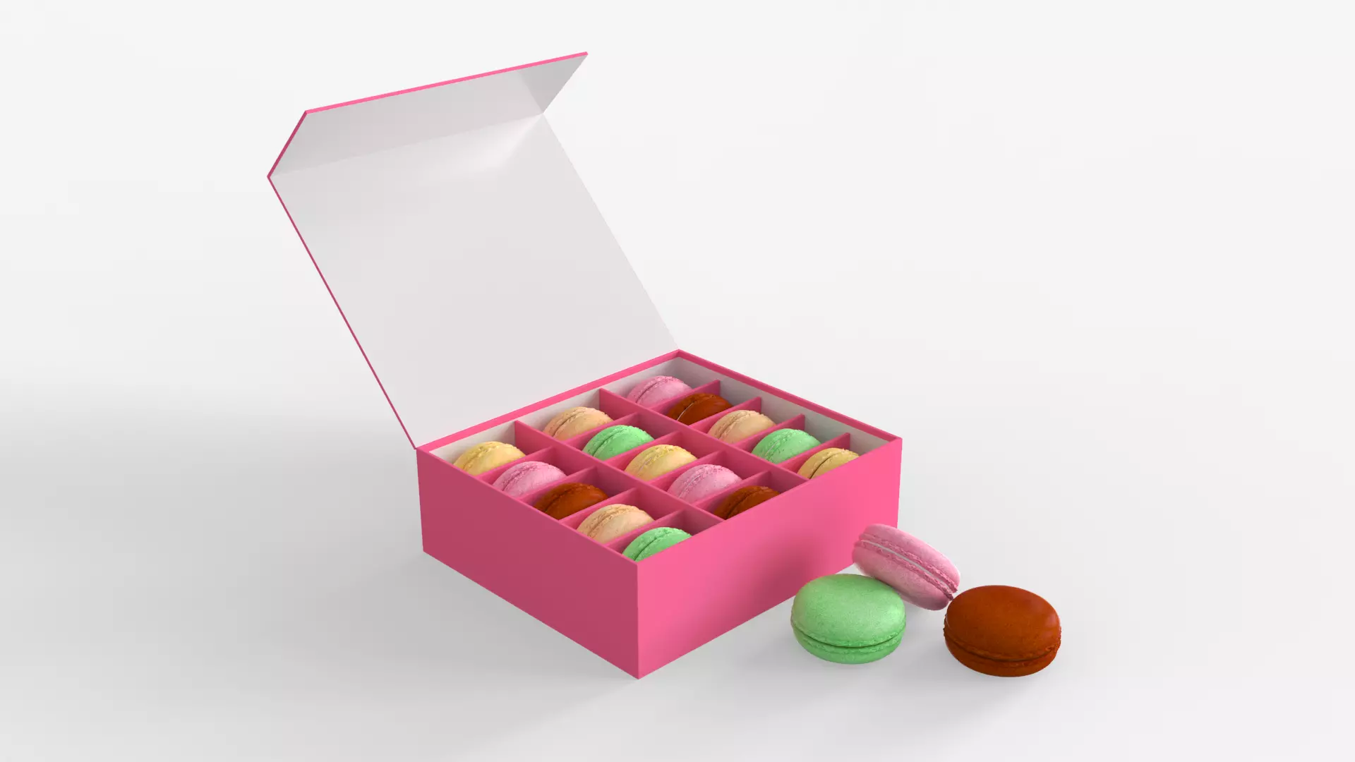 Macarons box with inside 3D model_0