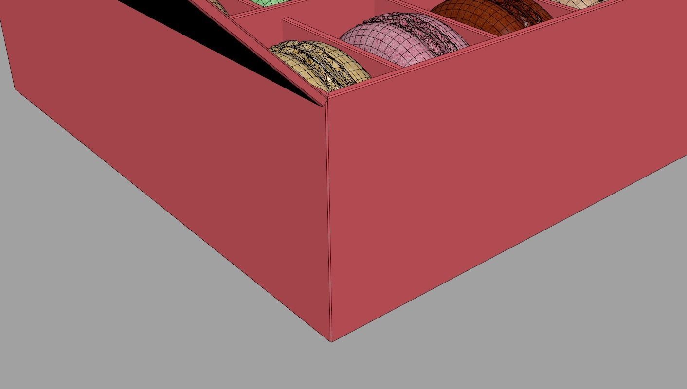 Macarons box with inside 3D model_10