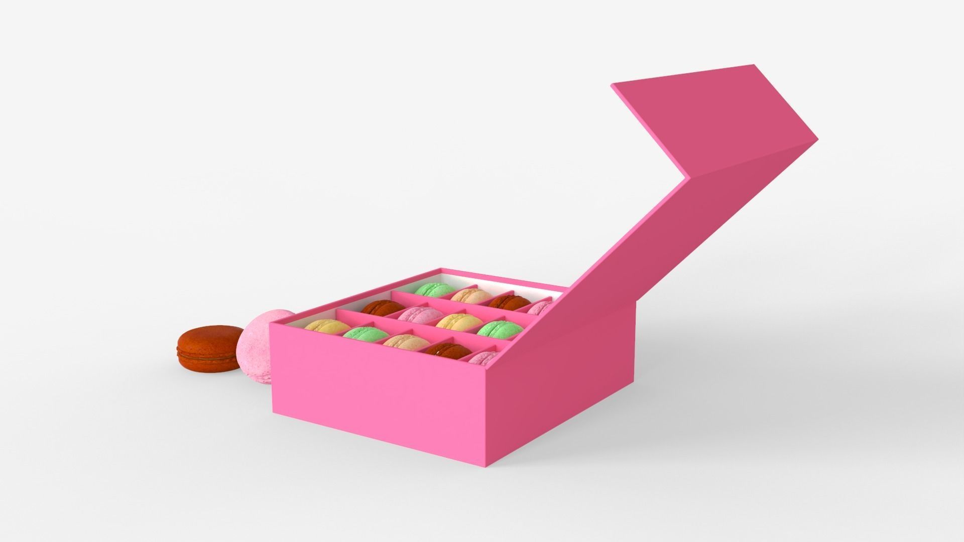 Macarons box with inside 3D model_5