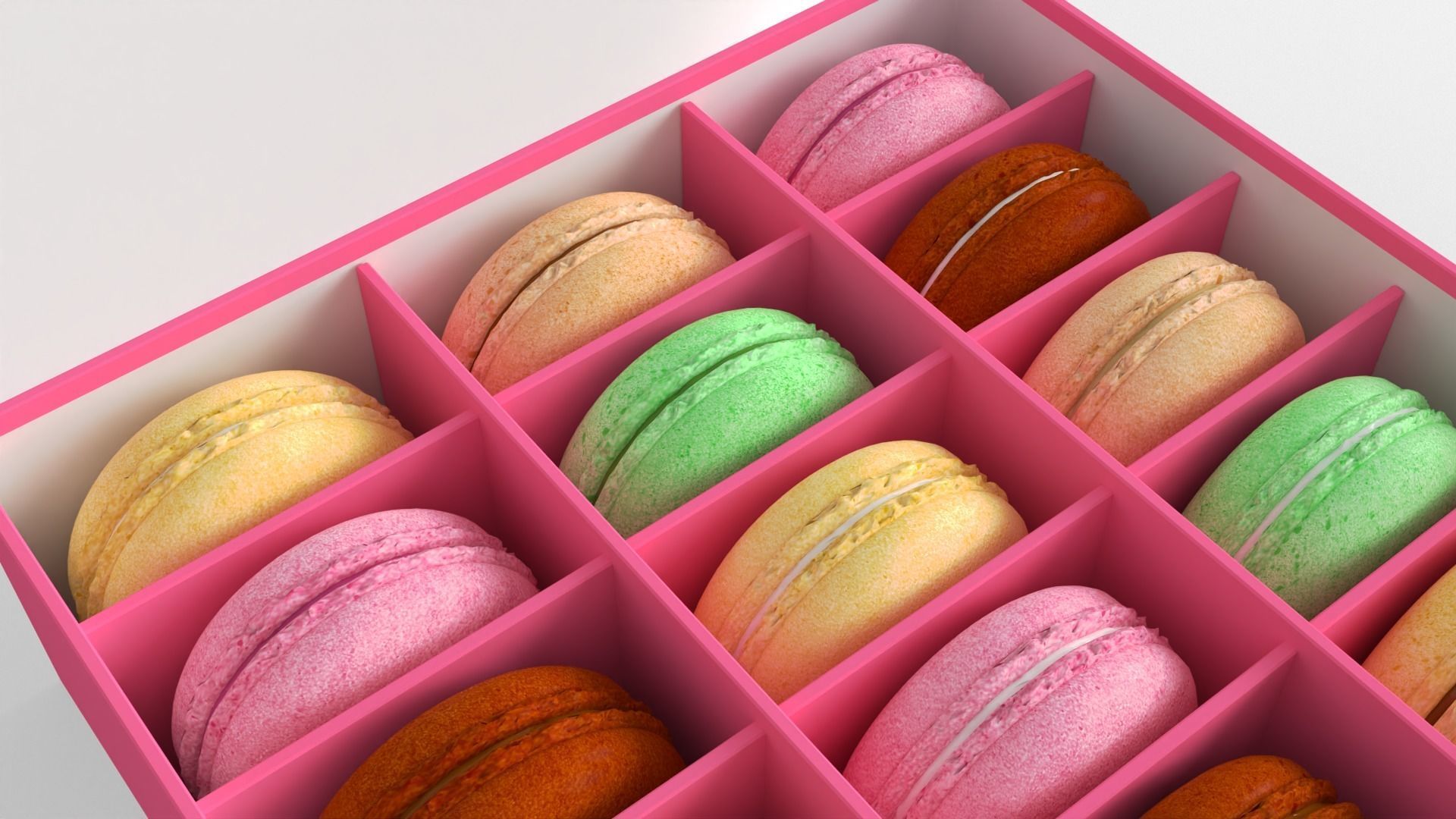 Macarons box with inside 3D model_3