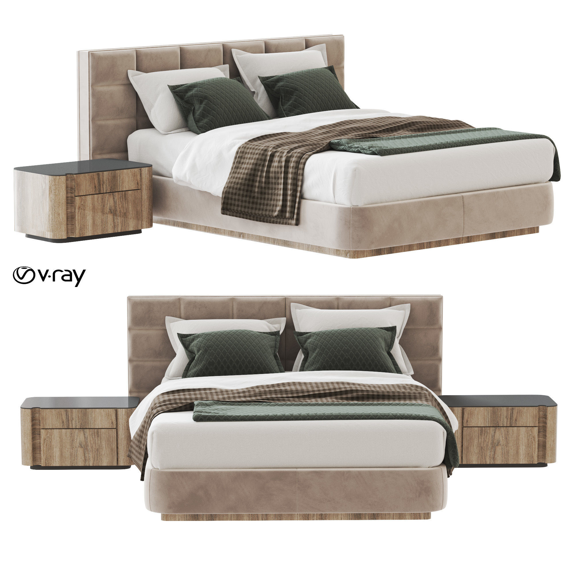 Lawrence Bed by Minotti 3D model_7