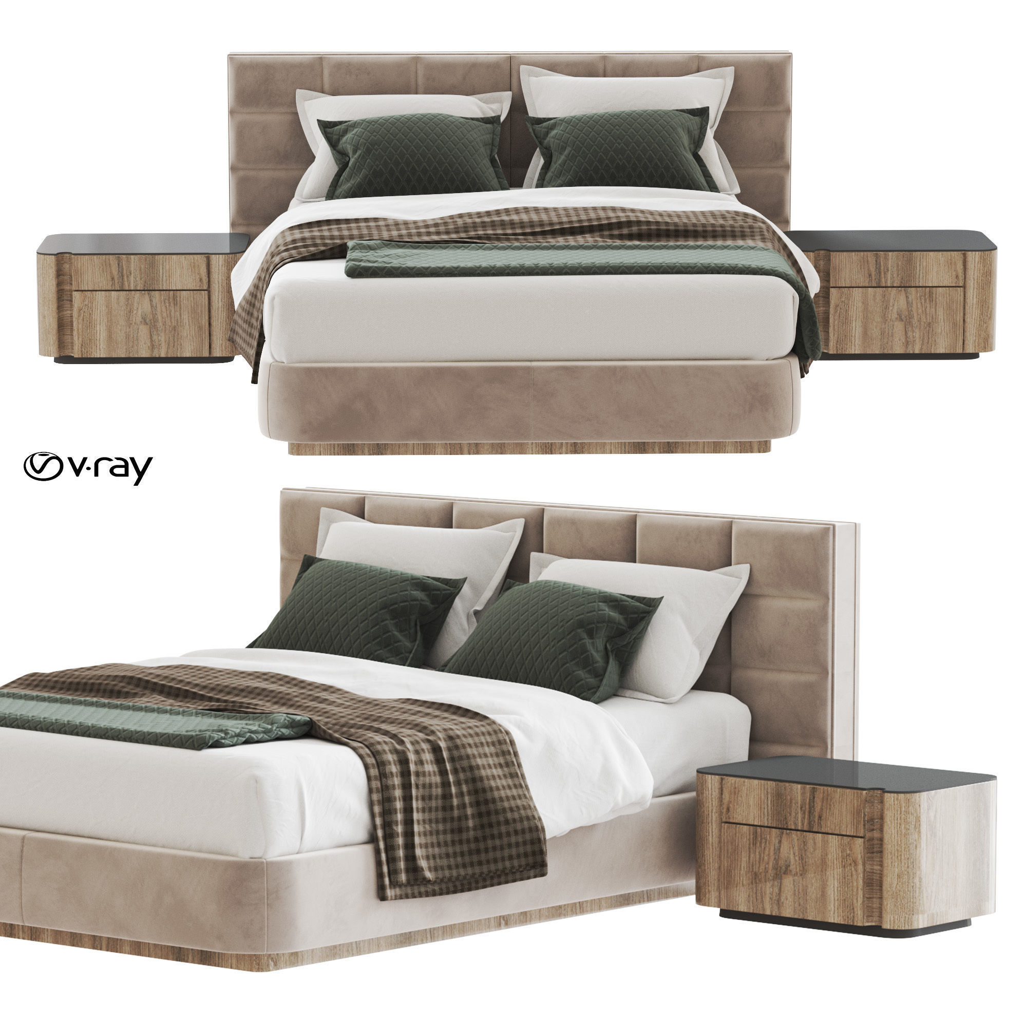 Lawrence Bed by Minotti 3D model_4