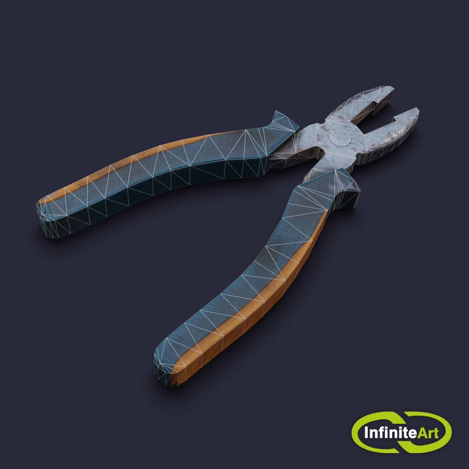 Pliers Low-poly 3D model_4